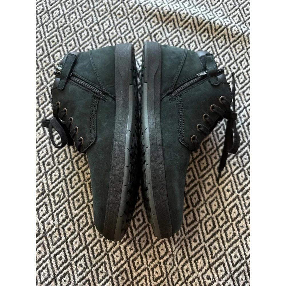 Timberland Chukka Boots Mens 6.5 Black Nubuck Leather Side Zip Sneaker